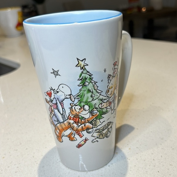 Disney Winnie Pooh Friends Tall Coffee Cup Mug Christmas Warmest Wishes on Back - Picture 4 of 10